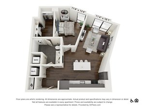 1 bed, 1 bath, 738 sqft, $2,490