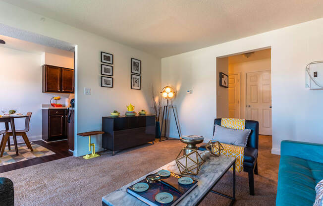 Living Room and Dining Area at Hamilton Square Apartments, Westfield, 46074