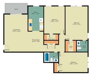 3 beds, 1.5 baths, 1,217 sqft, $1,799