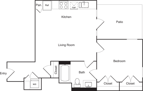 1 bed, 1 bath, 705 sqft, $2,781, Unit 652