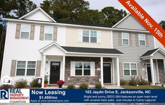 2 BD/2.5 BA Townhouse Just Minutes from Camp Lejeune