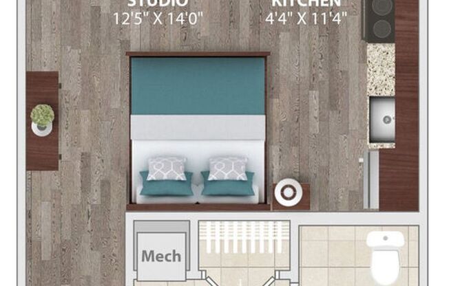 Studio, 1 bath, 352 sqft, $999, Unit 146