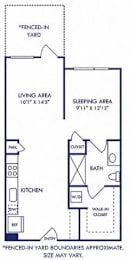 Studio, 1 bath, 636 sqft, $1,264