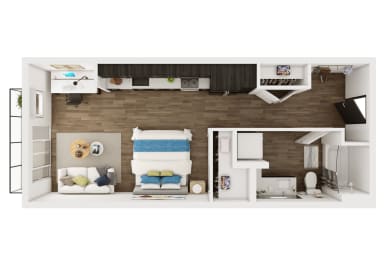 Studio, 1 bath, 518 sqft, $1,810