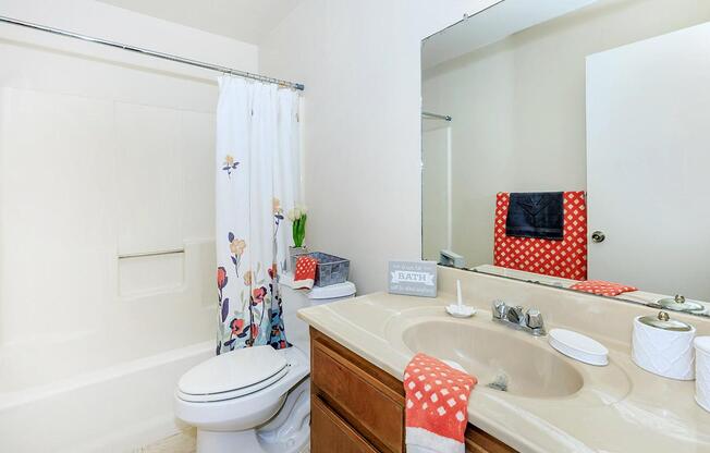 We have modern bathrooms at Camelot Square