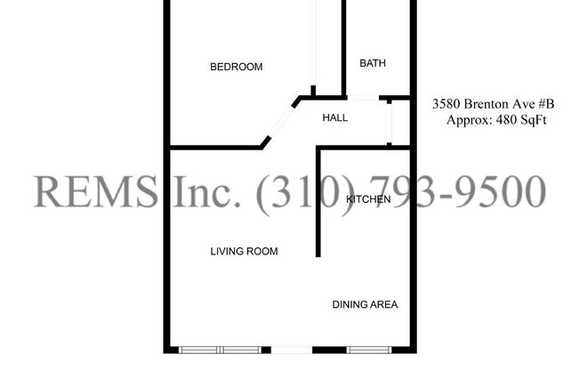 1 bed, 1 bath, 480 sqft, $1,750, Unit B