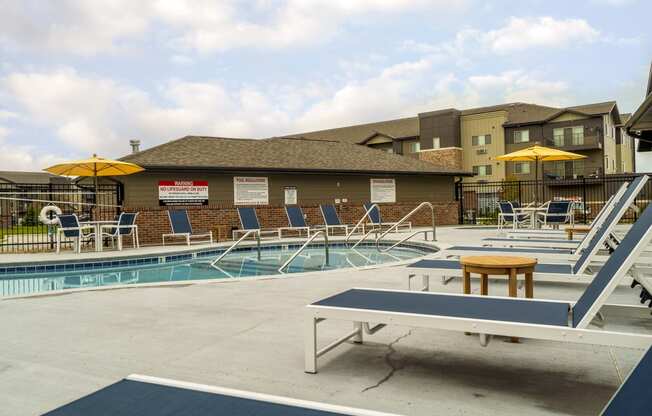 Exteriors - Luxury pool and hot tub view of WH Flats new luxury apartments in south Lincoln NE 68516