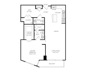 1 bed, 1.5 baths, 1,115 sqft, $2,560