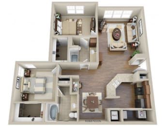 2 beds, 2 baths, 1,203 sqft, $1,597