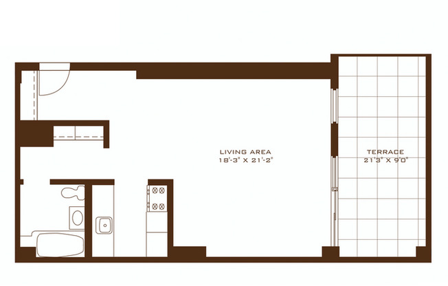 Studio, 1 bath, 695 sqft, $5,474, Unit 2C