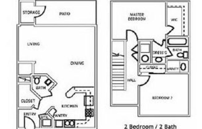 2 beds, 1.5 baths, 1,260 sqft, $1,599