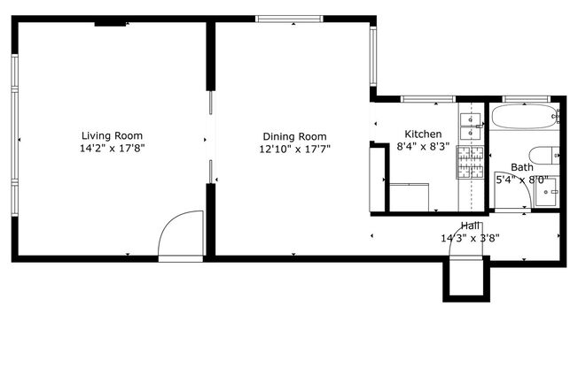 1 bed, 1 bath, 645 sqft, $1,895, Unit 202