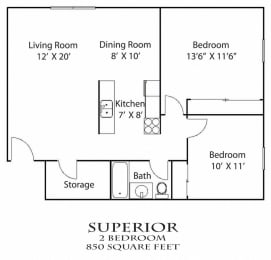 2 beds, 1 bath, 900 sqft, $1,495