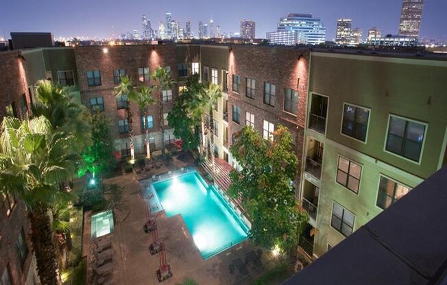 Aerial View Of Pool at The Core, Houston, TX