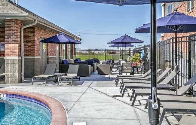 Sparkling pool at The Apartments at Lux 96 in Papillion, NE