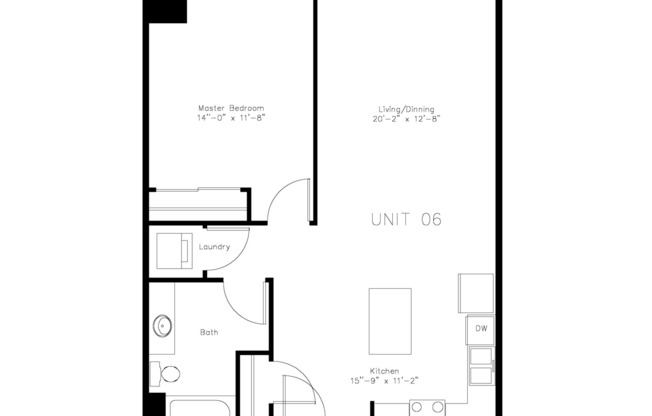 1 bed, 1 bath, 762 sqft, $1,725, Unit 606