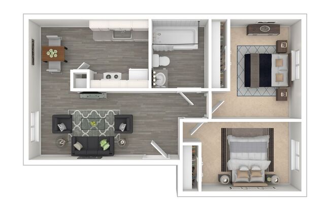 2 beds, 1 bath, 813 sqft, $1,514