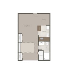 Studio, 1 bath, 452 sqft, $782