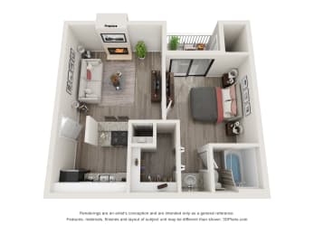 1 bed, 1 bath, 570 sqft, $1,005