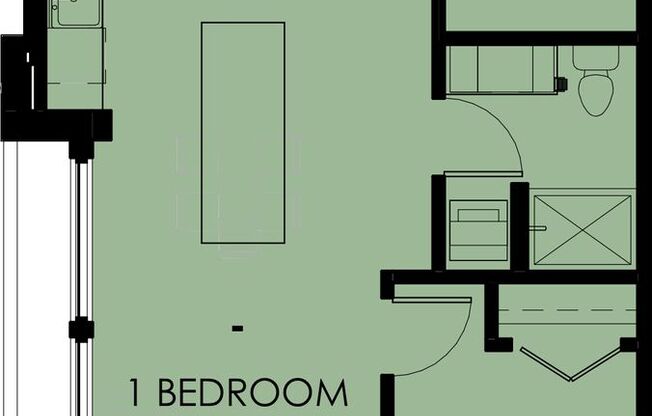 2 beds, 1 bath, 644 sqft, $2,450, Unit 434-434