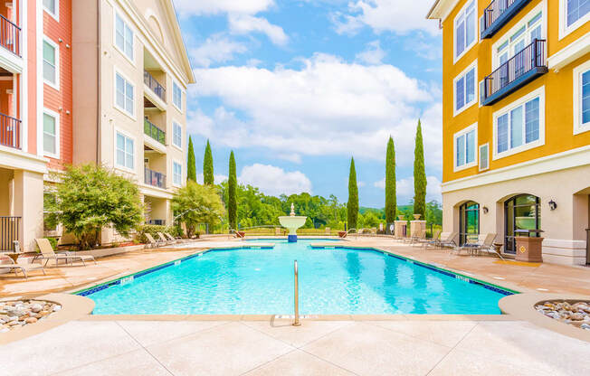 Pool view of the Villagio at The Villagio Apartments, North Carolina