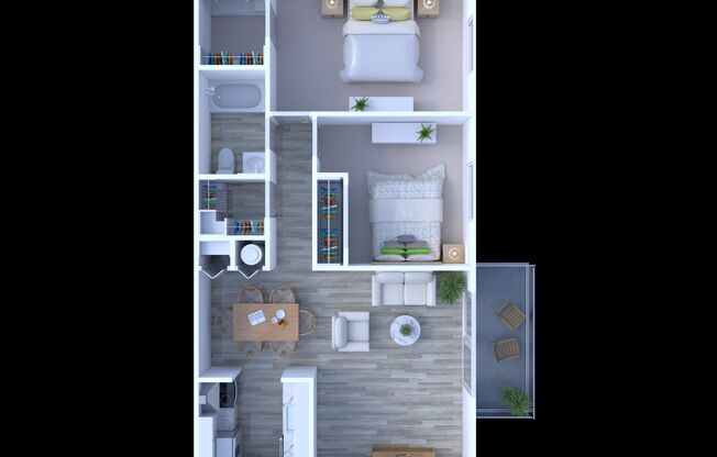 2 beds, 1 bath, 865 sqft, $1,495