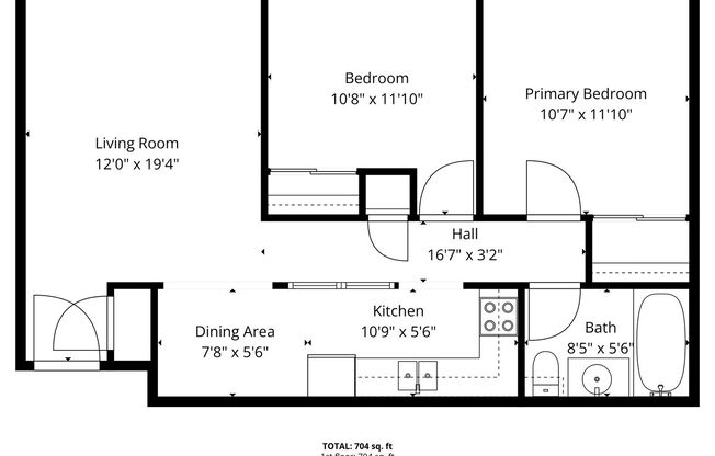 2 beds, 1 bath, 725 sqft, $1,099, Unit 1645-11