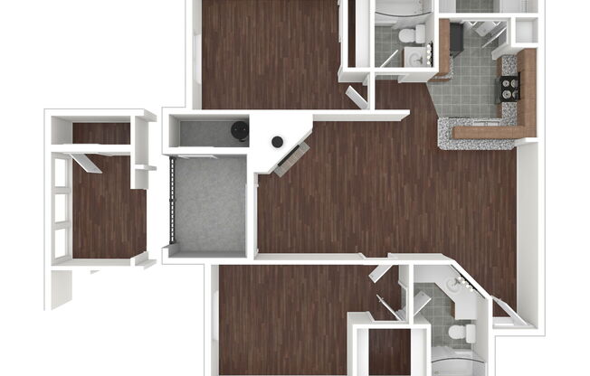 2 beds, 2 baths, 1,038 sqft, $1,400