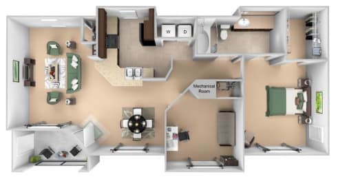1 bed, 1 bath, 1,090 sqft, $1,631