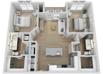 2 beds, 2 baths, 1,084 sqft, $1,717