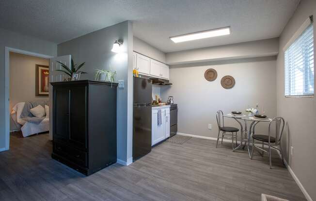 Kitchen and Dining Area at Encanto Lofts in Albuquerque New Mexico