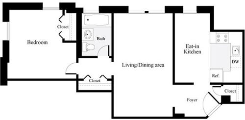 1 bed, 1 bath, 600 sqft, $1,875