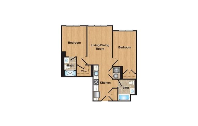 2 beds, 2 baths, 828 sqft, $2,995, Unit 54-501