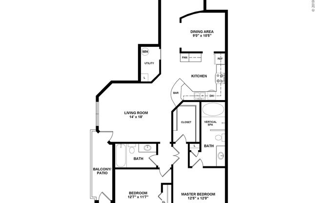 2 beds, 2 baths, 1,308 sqft, $2,940