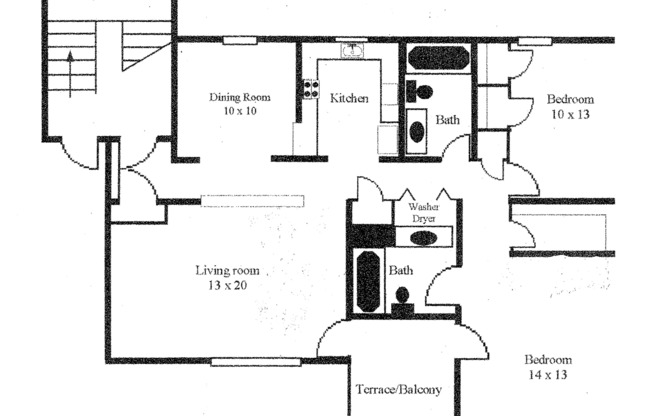 2 beds, 2 baths, 1,254 sqft, $1,400, Unit 45 Holly Park #212