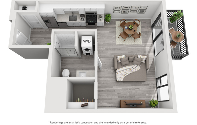 Studio, 1 bath, 555 sqft, $1,502