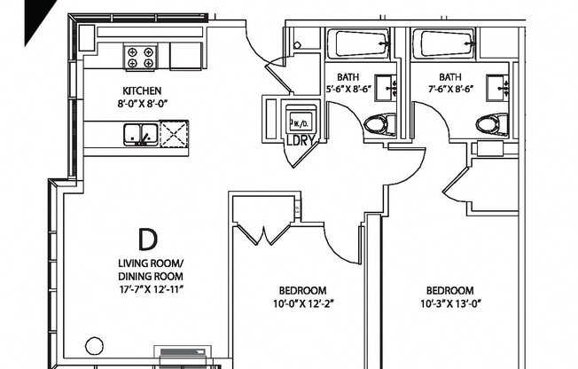 2 beds, 2 baths, 994 sqft, $6,516