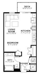 Studio, 1 bath, 539 sqft, $1,099