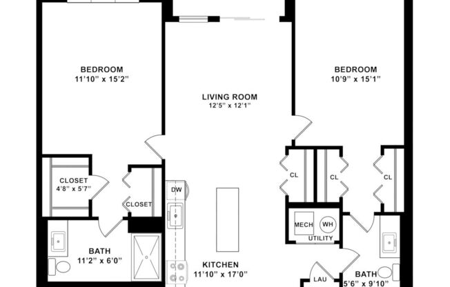 2 beds, 2 baths, 1,137 sqft, $3,588