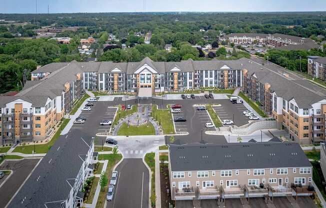 Aerial Exterior View at Oaks Landing 55+ Apartments, New Brighton, MN 55112