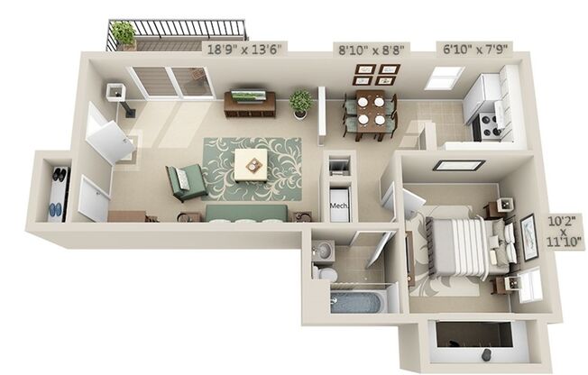 1 bed, 1 bath, 700 sqft, $1,325, Unit 5926100