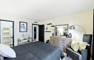 Experience modern living at The WerX, where stylish interiors meet comfort. This beautifully designed bedroom is perfect for relaxation and productivity. Don’t miss out on your chance to call this space home—schedule a tour today!