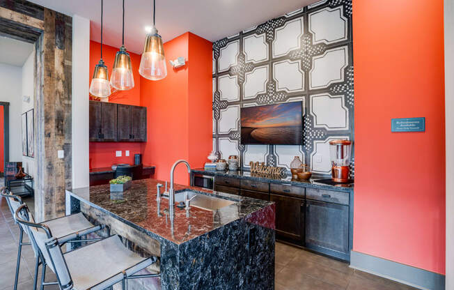 Large Infinity Kitchen Island in the Clubhouse Kitchen