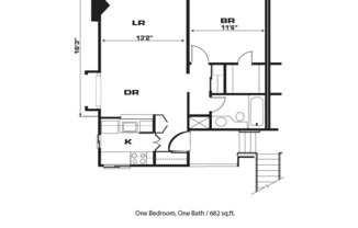 One bedroom, One bath Apartment