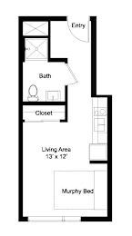 Studio, 1 bath, 343 sqft, $1,210