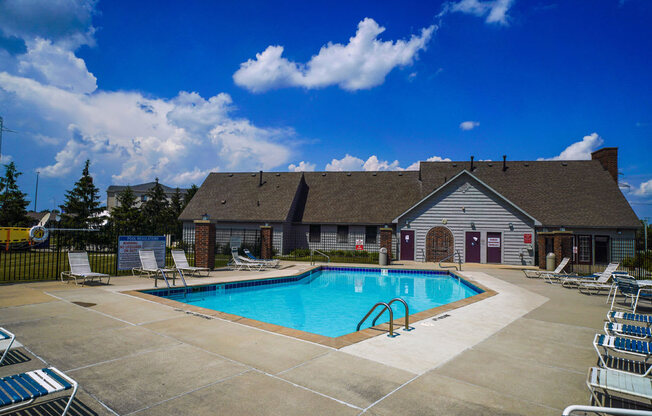 Clubhouse, Pool, Sundeck at Dupont Lakes Apartments, Fort Wayne, Indiana