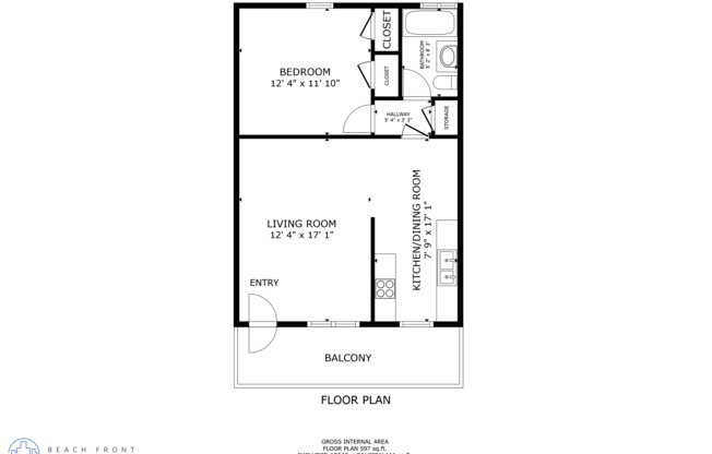 this floor plan is an approximation of our 1 bedroom floor plan