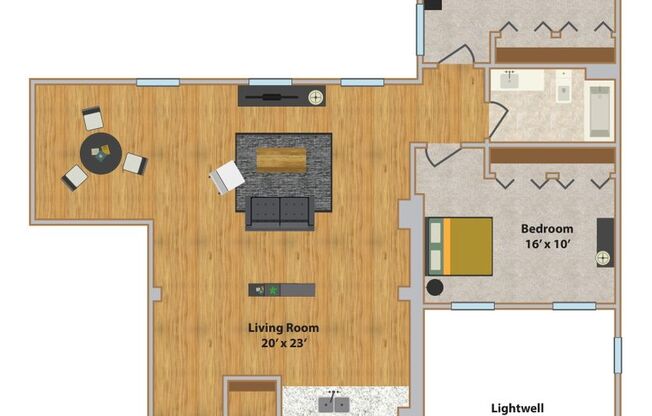 2 beds, 1 bath, 1,218 sqft, $1,592, Unit 208