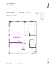 2 beds, 1 bath, 708 sqft, $1,825
