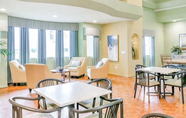 Indoor community room at Country Club at The Meadows Senior Apartments in Las Vegas, NV, For Rent. Now leasing 1 and 2 bedroom apartments.